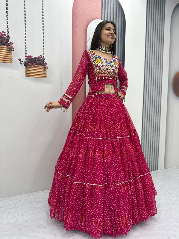 Navratri Special Pure Georgette 9 Meter Flair Lehenga Choli