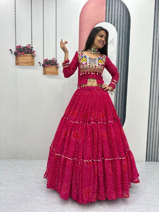 Navratri Special Pure Georgette 9 Meter Flair Lehenga Choli