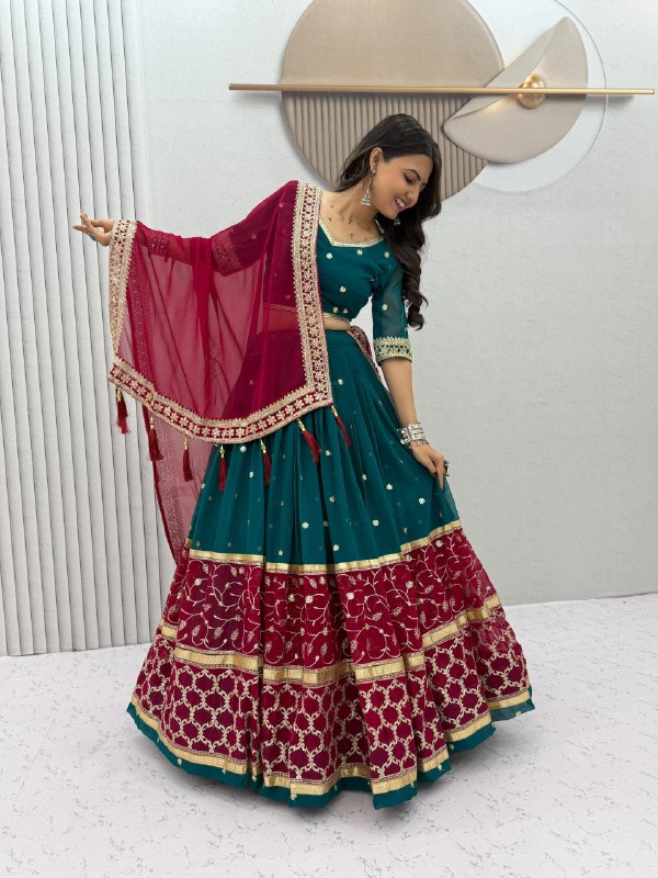Vintage Embroidered Sequence Work Navratri Lehenga Choli