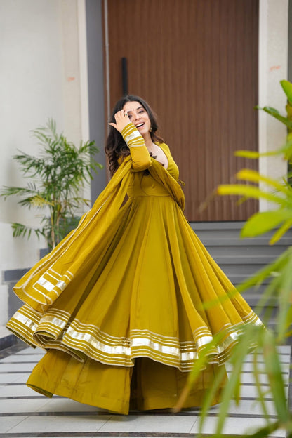 Pure Faux Georgette Hand Gota Work Anarkali Palazzo Set