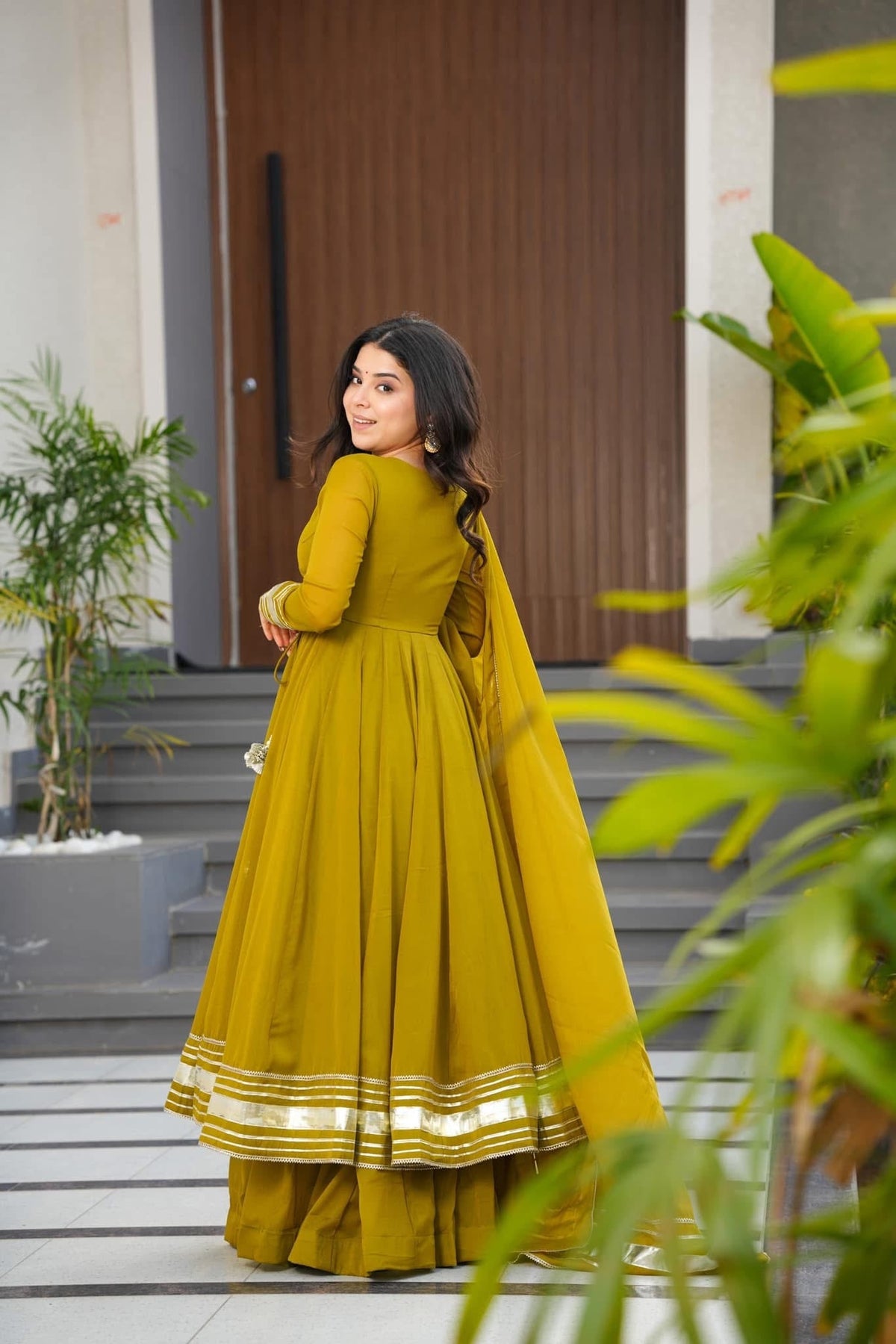 Pure Faux Georgette Hand Gota Work Anarkali Palazzo Set
