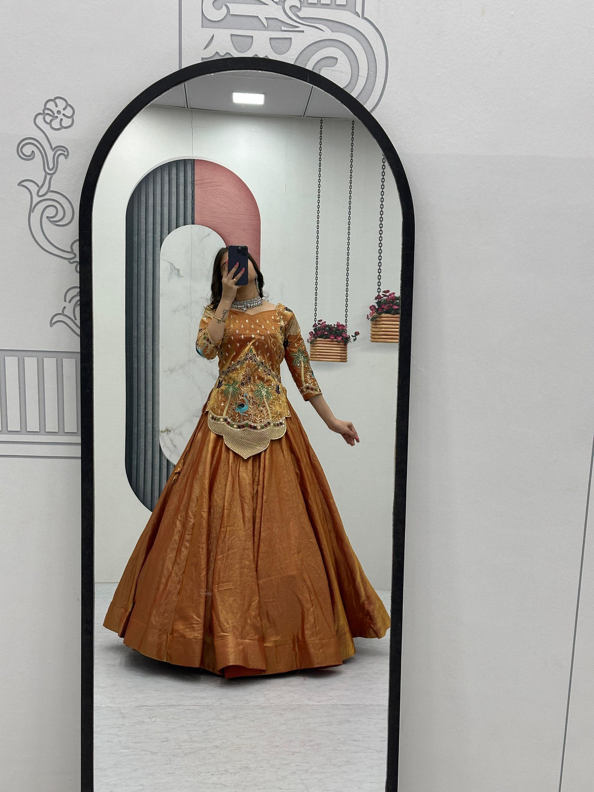 Heavy Embroidered Pure Silk Satin Festive Lehenga Choli