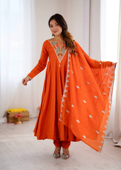 Elegant Embroidered Sequence Work Designer Anarkali Set