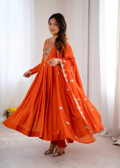 Elegant Embroidered Sequence Work Designer Anarkali Set