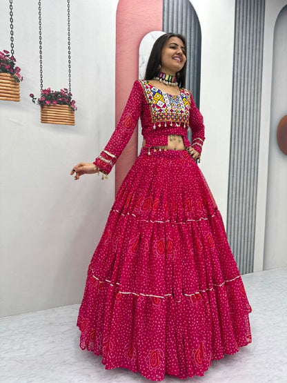 Navratri Special Pure Georgette 9 Meter Flair Lehenga Choli