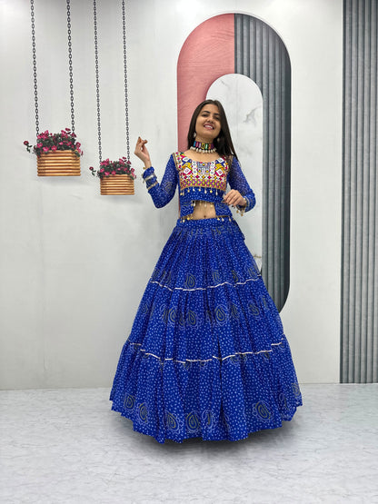 Navratri Special Pure Georgette 9 Meter Flair Lehenga Choli