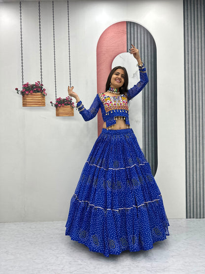 Navratri Special Pure Georgette 9 Meter Flair Lehenga Choli