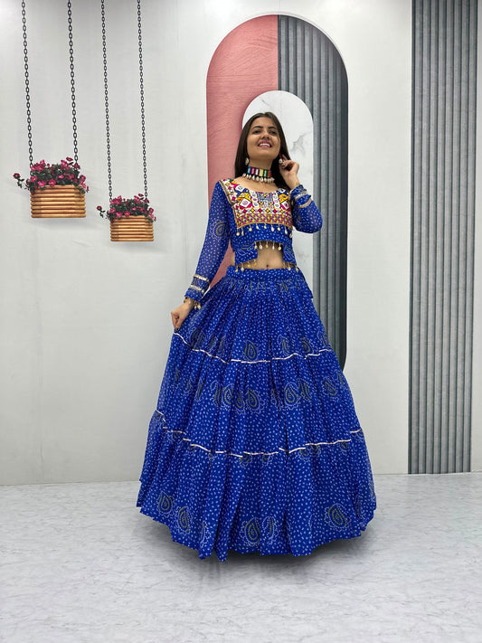Navratri Special Pure Georgette 9 Meter Flair Lehenga Choli
