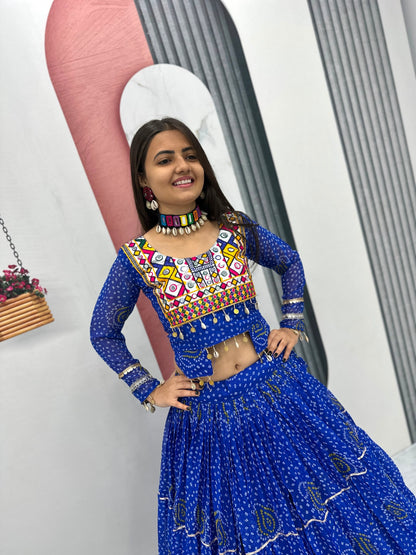 Navratri Special Pure Georgette 9 Meter Flair Lehenga Choli