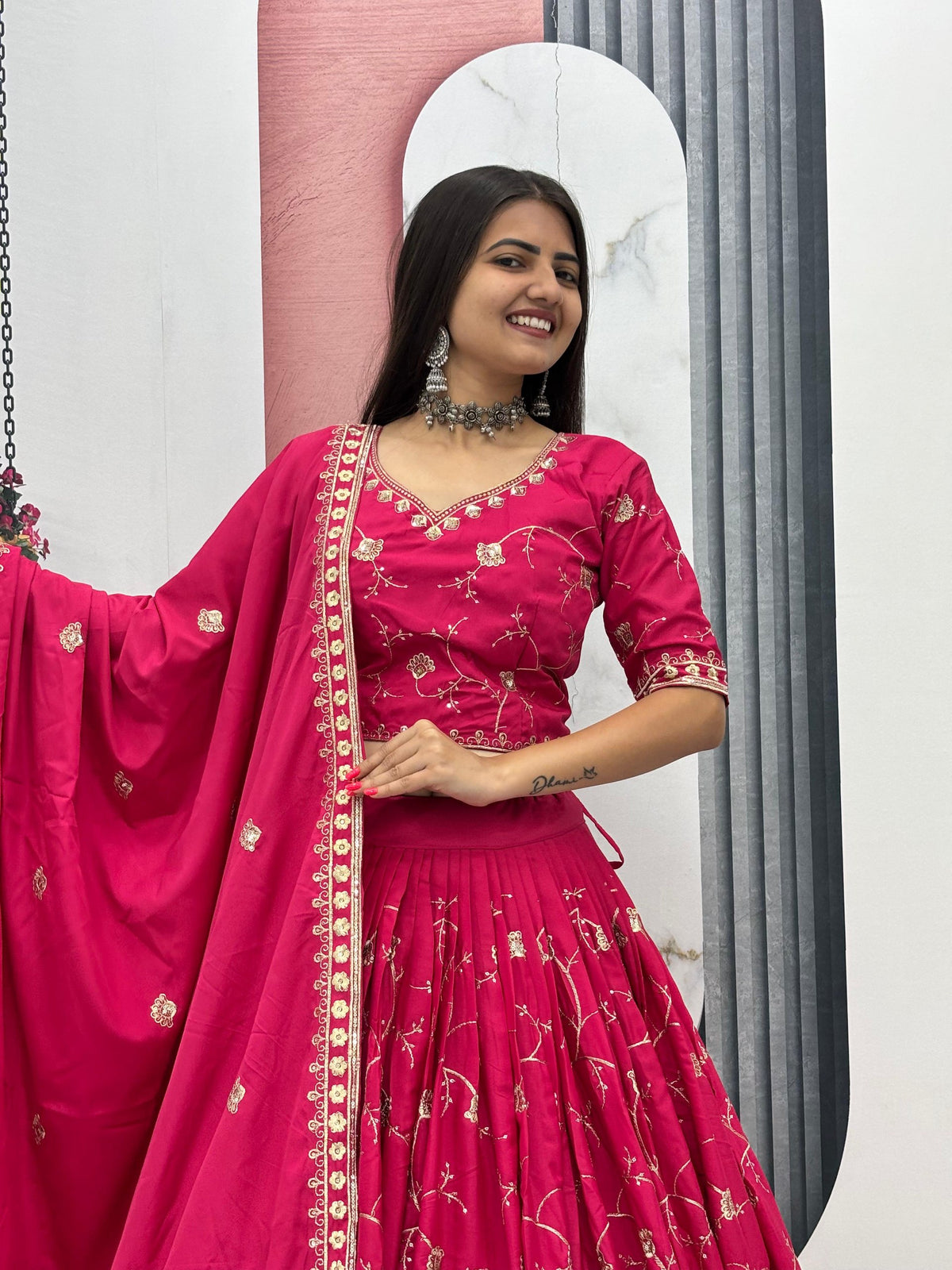 Heavy Embroidered Crepe Silk Festive Lehenga Choli Set