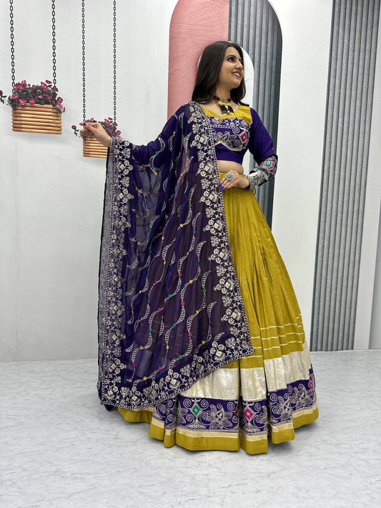 Pure Cotton Embroidered 6 Meter Navratri Lehenga Choli