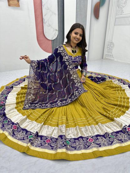 Pure Cotton Embroidered 6 Meter Navratri Lehenga Choli