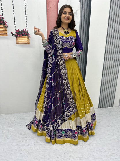Pure Cotton Embroidered 6 Meter Navratri Lehenga Choli
