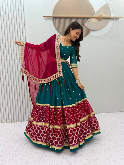 Vintage Embroidered Sequence Work Navratri Lehenga Choli
