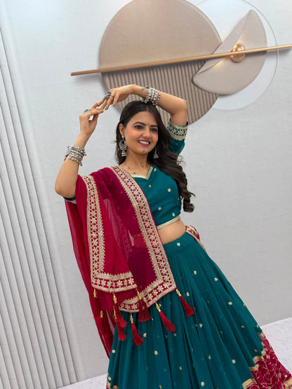 Vintage Embroidered Sequence Work Navratri Lehenga Choli