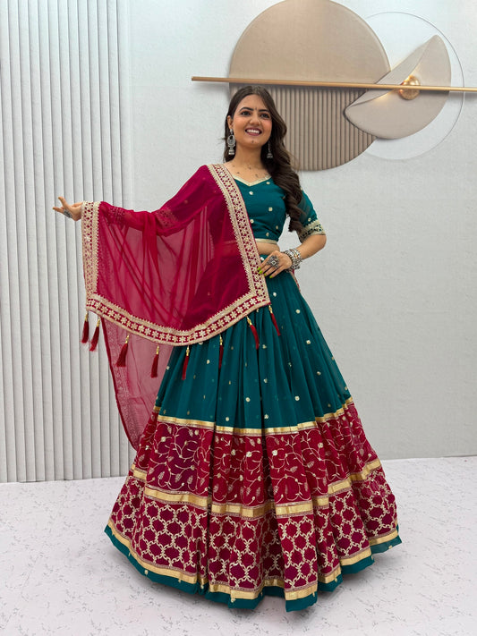 Vintage Embroidered Sequence Work Navratri Lehenga Choli