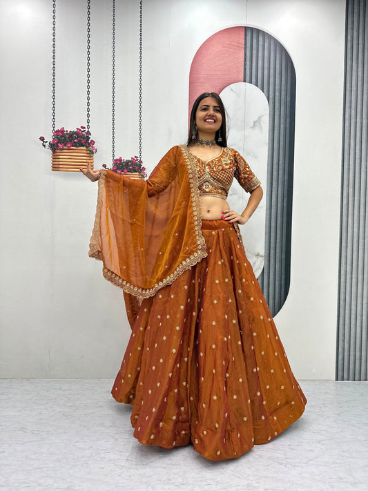 Heavy Embroidery Sequin Work Festival Lehenga Choli Set