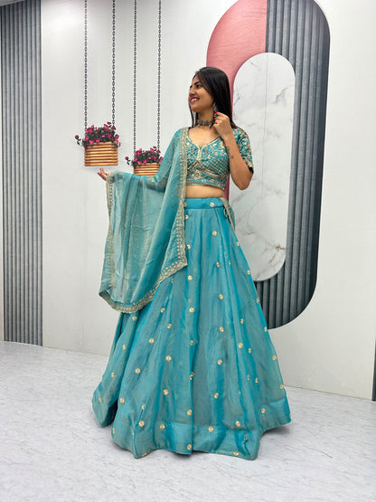 Heavy Embroidery Sequin Work Festival Lehenga Choli Set