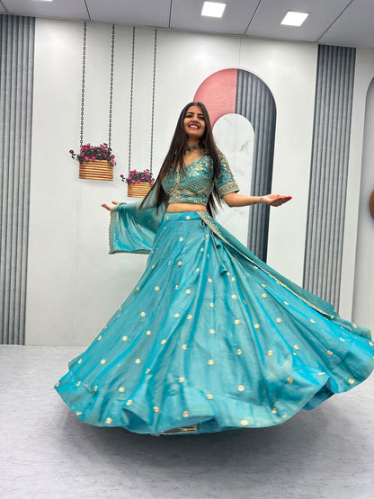 Heavy Embroidery Sequin Work Festival Lehenga Choli Set