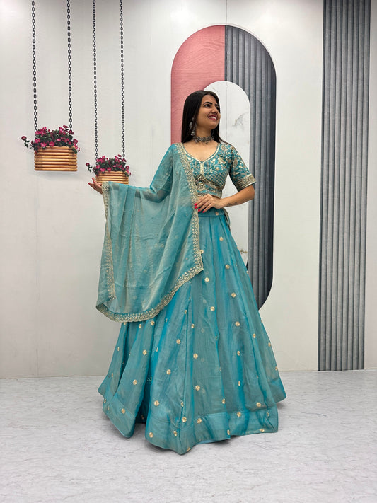 Heavy Embroidery Sequin Work Festival Lehenga Choli Set