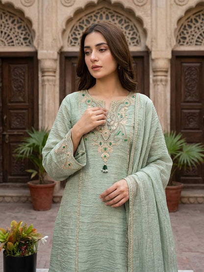 Salsa Silk Coding Stone Work Sharara Palazzo Suit Set