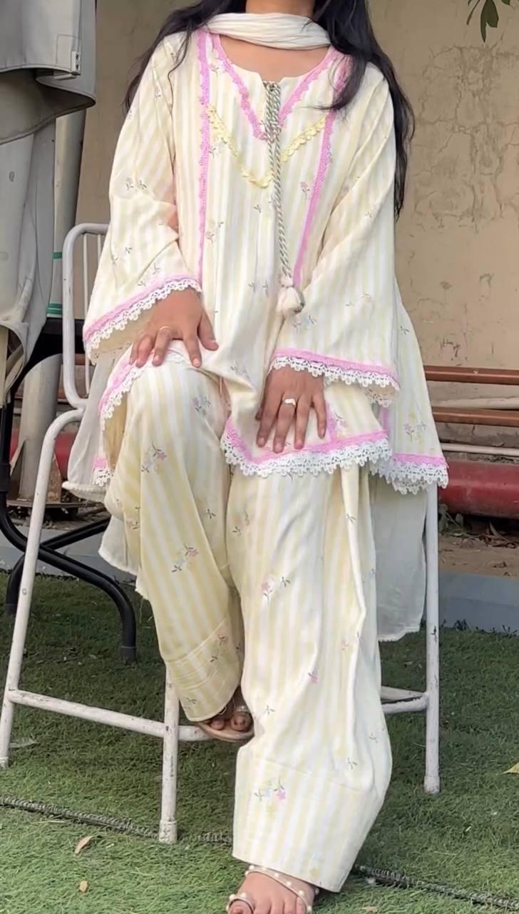 Heavy Pure Natural Crep .Fully Fancy Sleeves