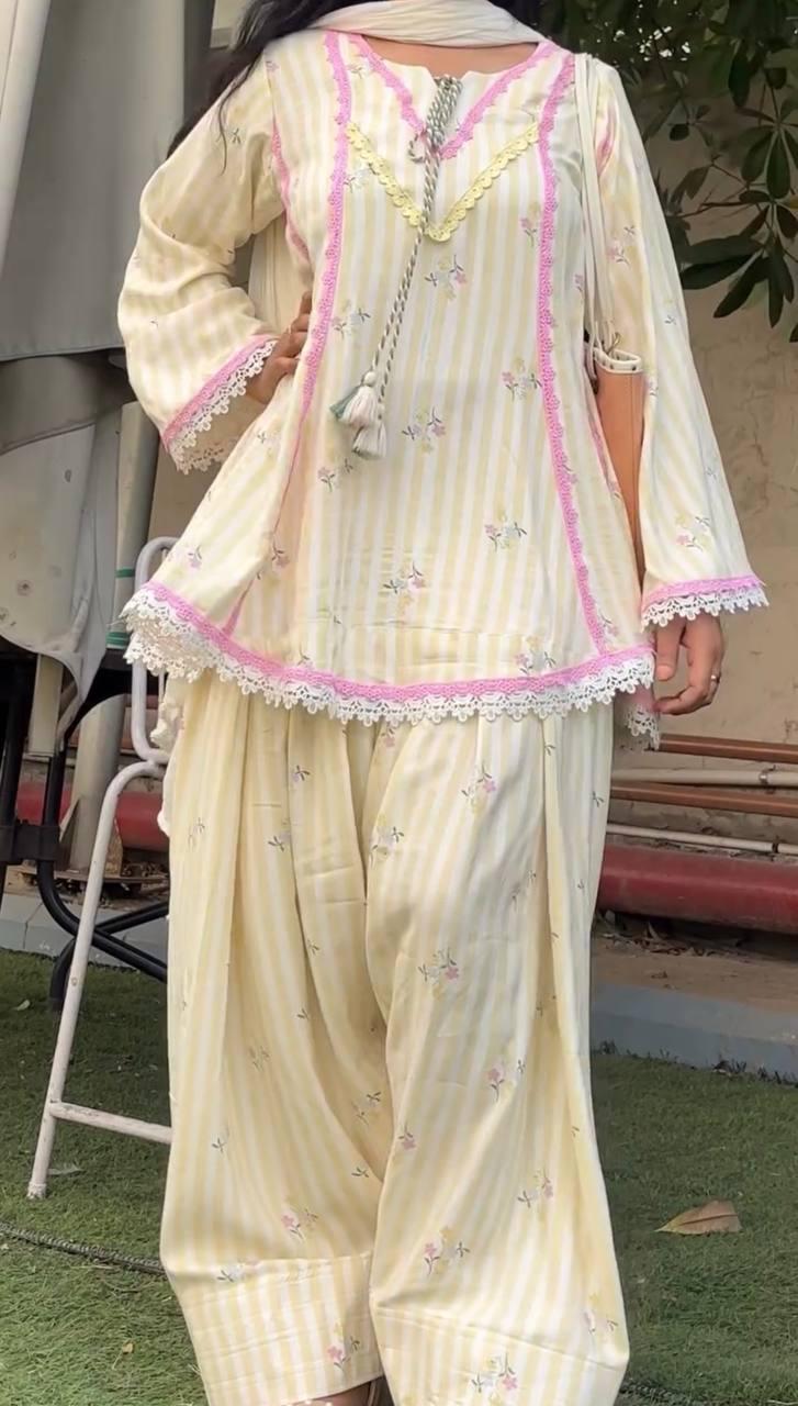 Heavy Pure Natural Crep .Fully Fancy Sleeves