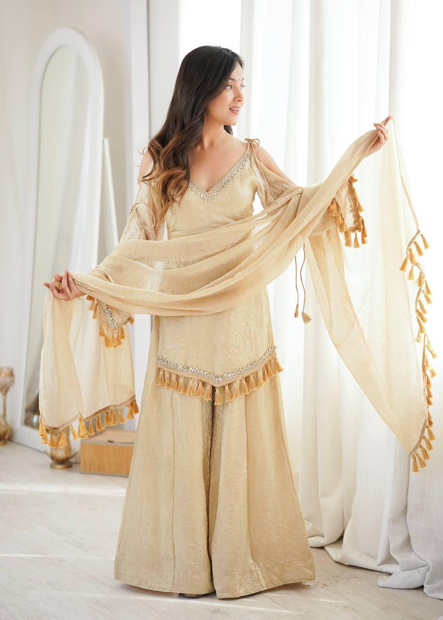 Doremon Crush With Real Mirror work Lace Border
