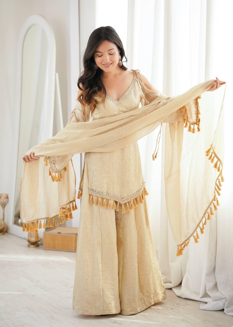 Doremon Crush With Real Mirror work Lace Border