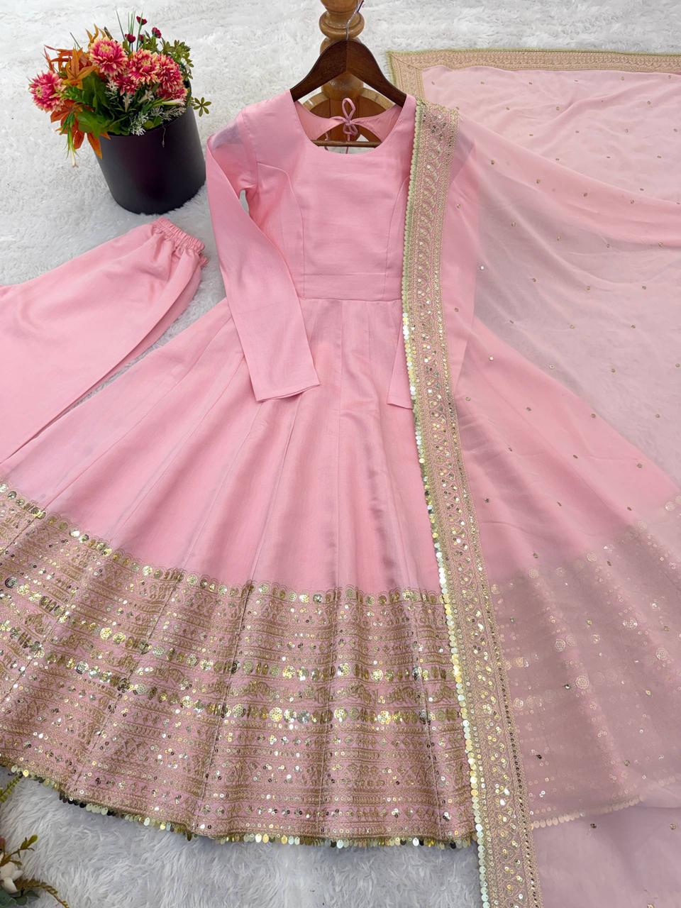 Gown, Bottom & Dupatta