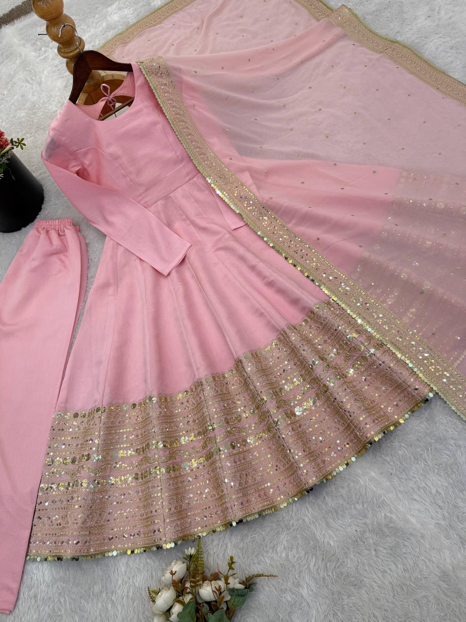 Gown, Bottom & Dupatta