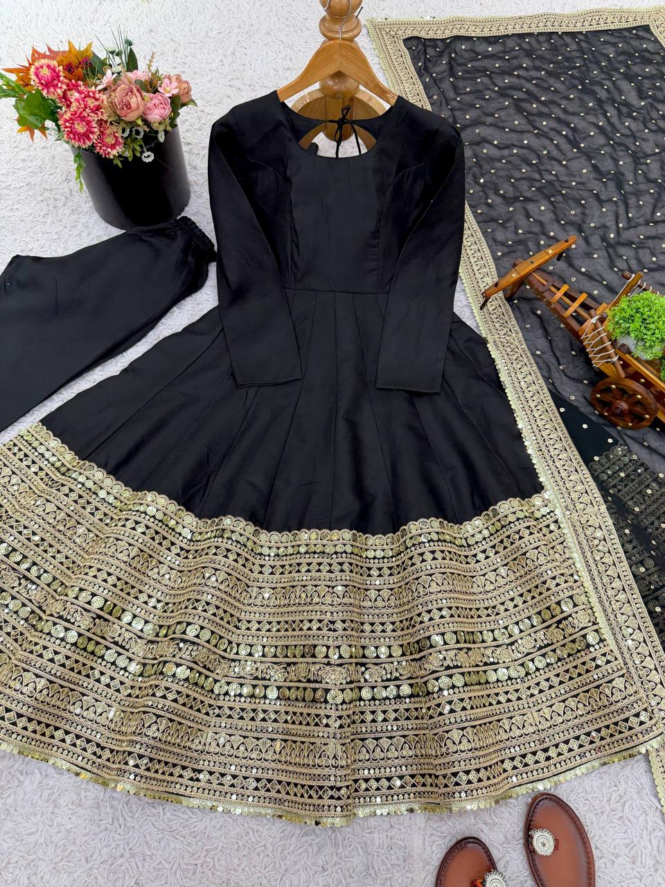 Gown, Bottom & Dupatta