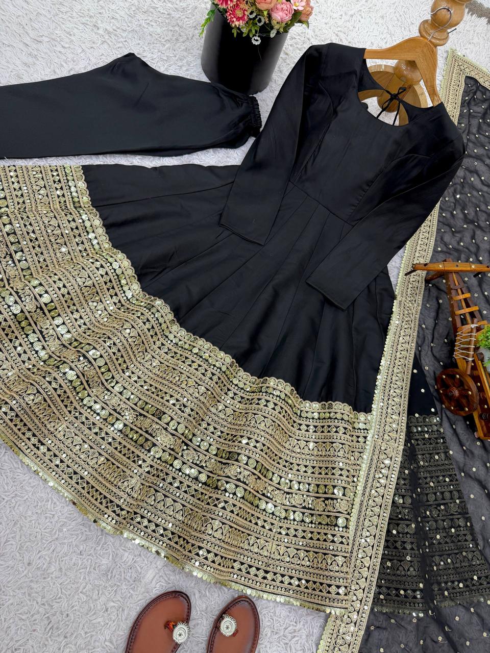 Gown, Bottom & Dupatta
