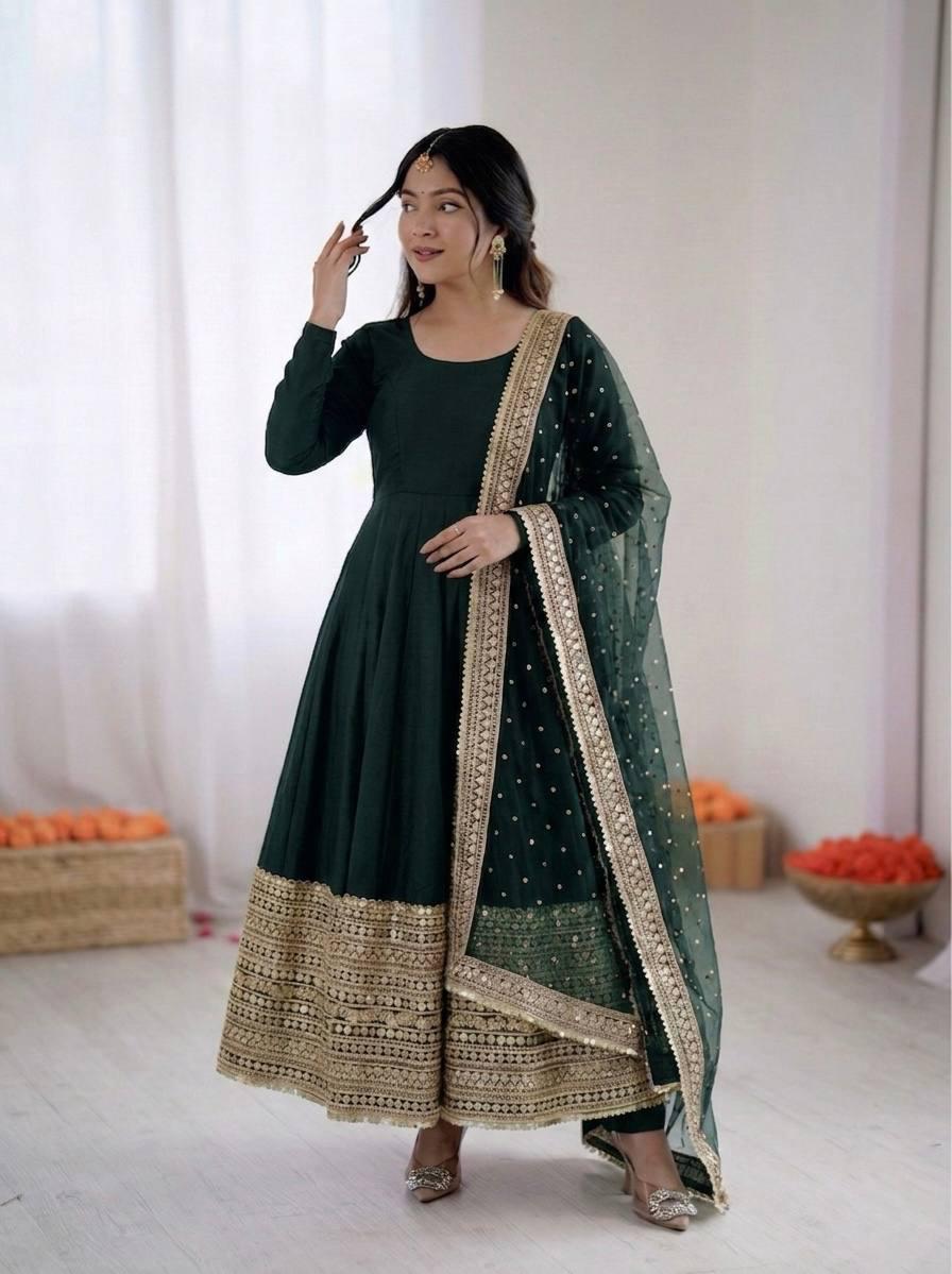 Gown, Bottom & Dupatta