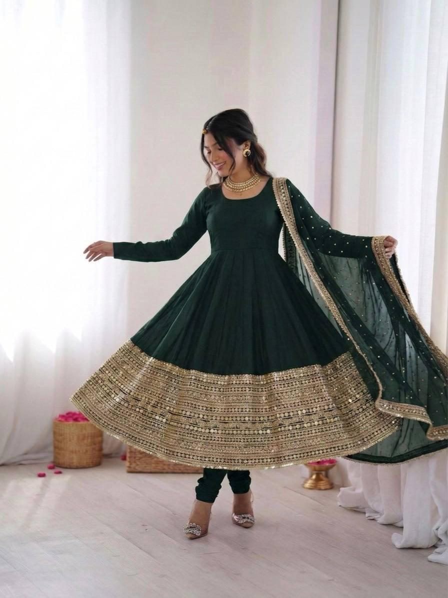 Gown, Bottom & Dupatta