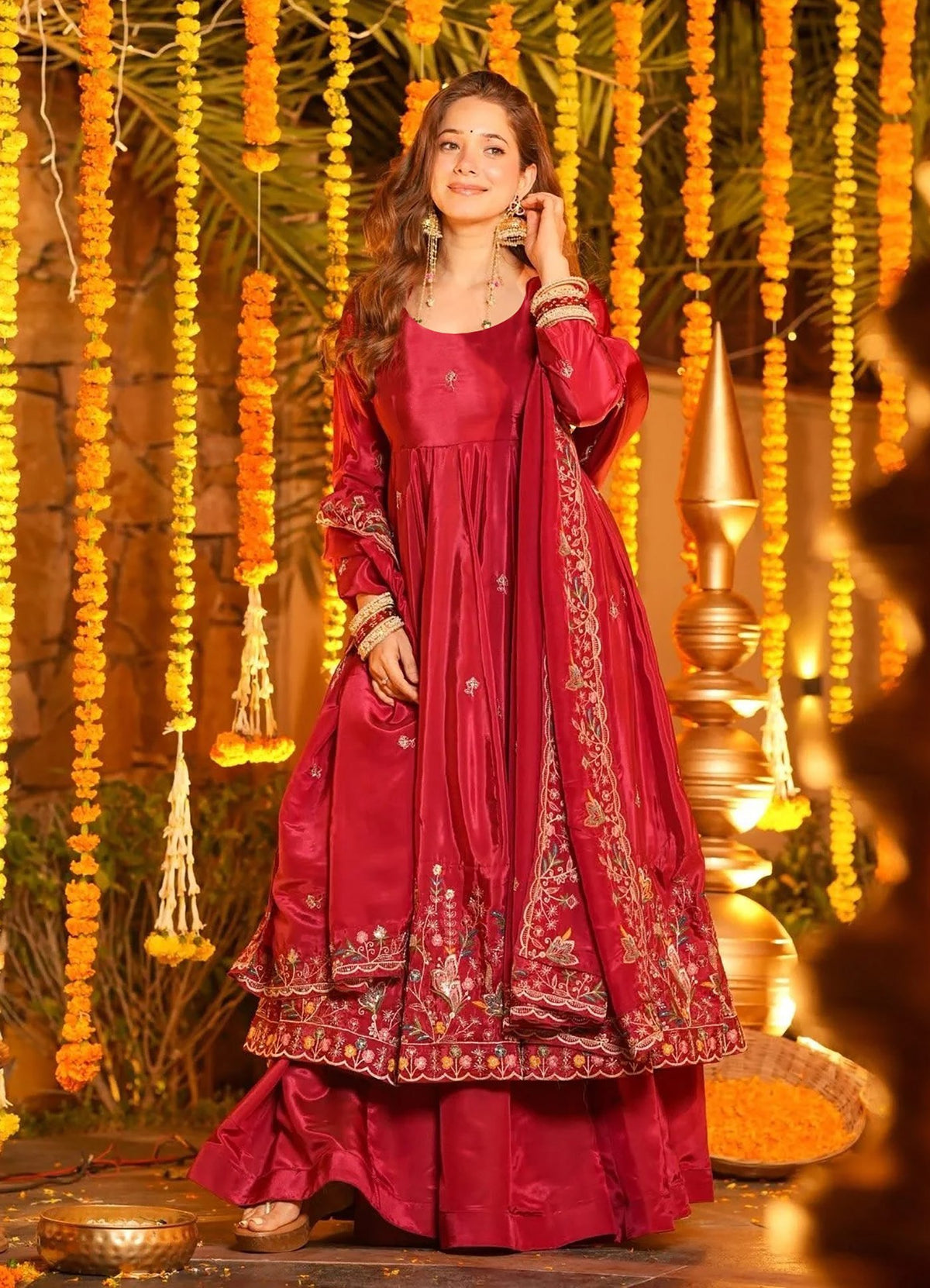 Pink Karnival Heavy French Crepe Designer Anarkali Suit Set