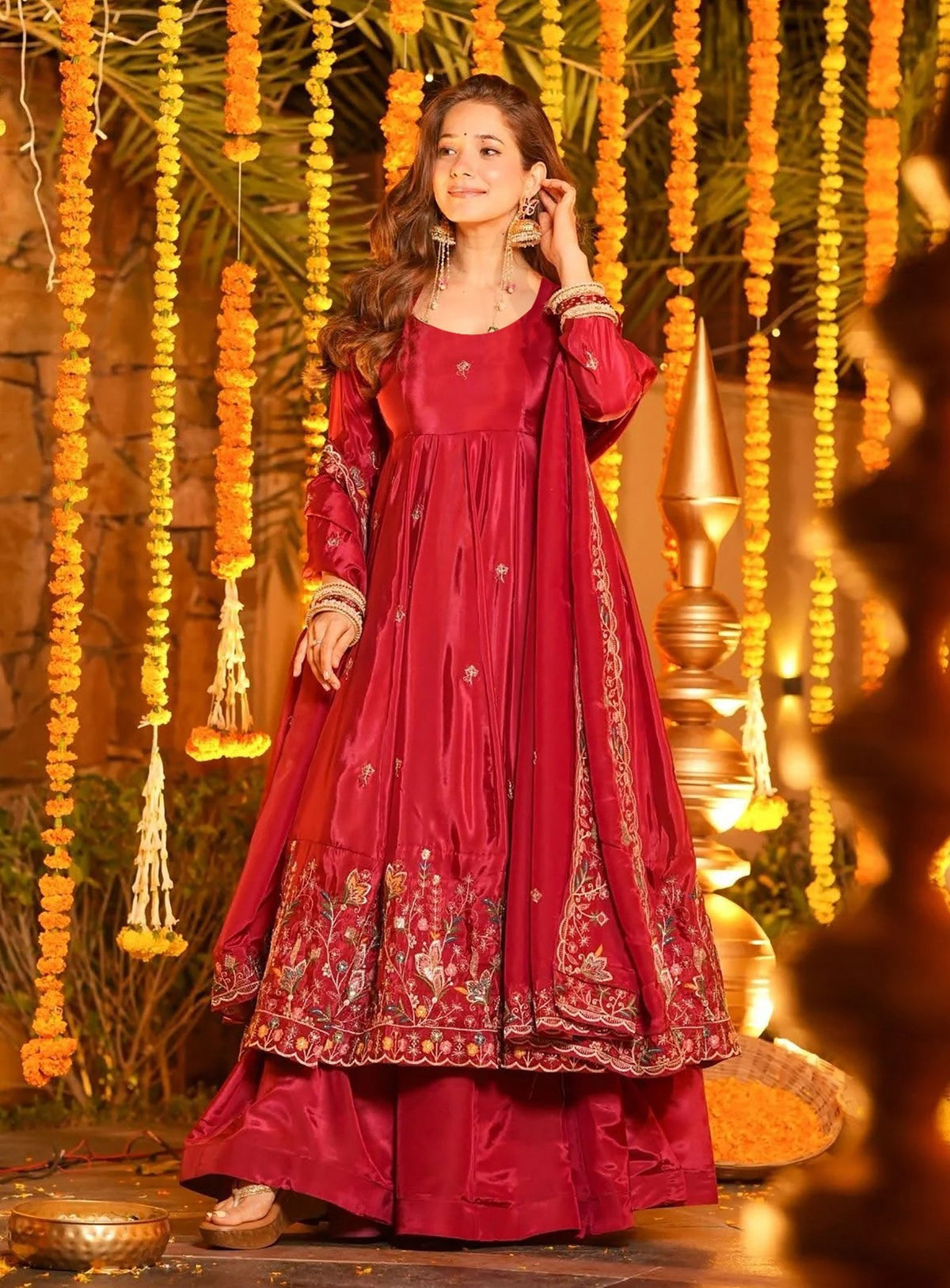 Pink Karnival Heavy French Crepe Designer Anarkali Suit Set