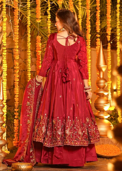 Pink Karnival Heavy French Crepe Designer Anarkali Suit Set