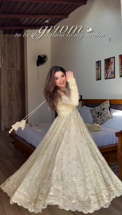 Sanskruti's Luxury Chinon Silk Elegant Anarkali Suit Set