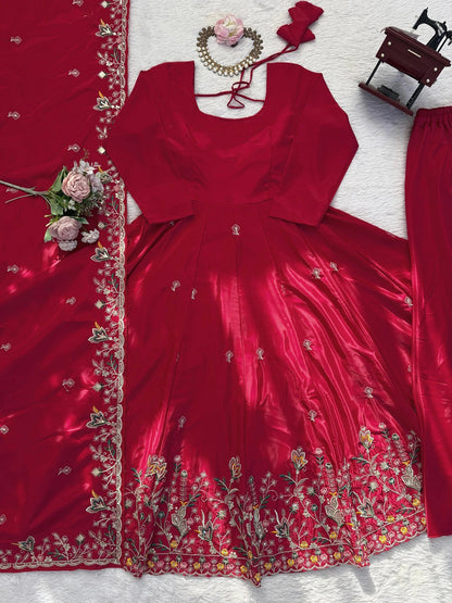 Pink Karnival Heavy French Crepe Designer Anarkali Suit Set